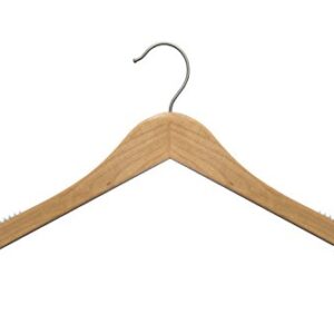 NAHANCO 20017HU Wooden Shirt Hangers, Nahanco Line", Home Use, 17", Low Gloss Natural (Pack of 25)