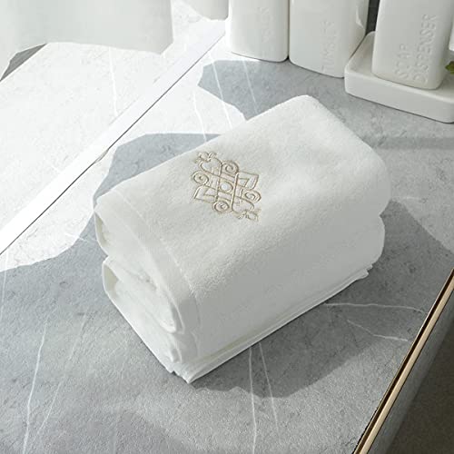 sense gnosis Luxury White Hand Towels Super Thick Soft Embroidered Decorative Hand Towel 100% Cotton Highly Absorbent for Bathroom, Home, Hotel & Spa (13 x 29 Inch Set of 2)