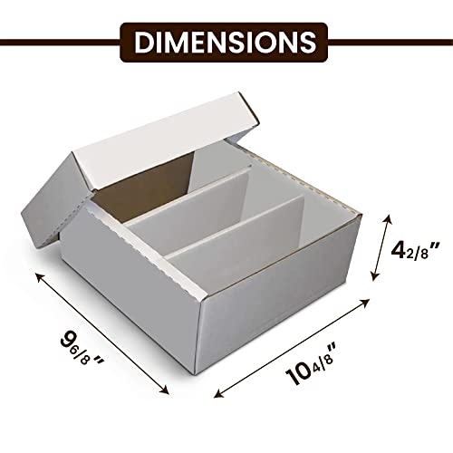 1500 Card Shoe Storage Box - 3 Row Shoe Storage Box With Lid, Corrugated Cardboard Storage Box - 2 Count