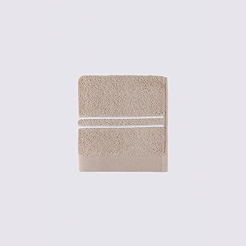 Ecocotton | Aqua | Beige | 100% Certified Organic Cotton Towel | 12" x 12" | Ultra Soft | Quick Dry | Highly Absorbent | Multipurpose | Eco-Friendly | Perfect for Daily Use and Gym