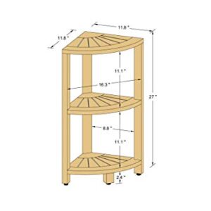 AquaTeak Kai™ Petite - Teak Corner Shower Storage Stand