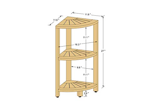 AquaTeak Kai™ Petite - Teak Corner Shower Storage Stand