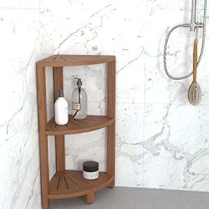 AquaTeak Kai™ Petite - Teak Corner Shower Storage Stand