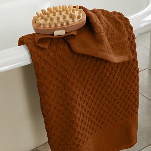 Great Bay Home 100% Cotton Copper Hand Towels | 6 Soft Bathroom Hand Towels | Highly Absorbent, Quick Dry Bath Towels | Grayson Collection (Set of 6, Copper)