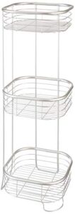 idesign standing shower caddy organizer, the forma collection – 9.5" x 9.5" x 26.25", satin silver