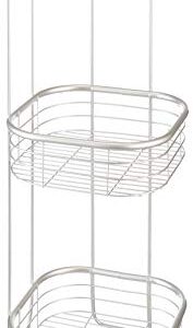 iDesign Standing Shower Caddy Organizer, The Forma Collection – 9.5" x 9.5" x 26.25", Satin Silver