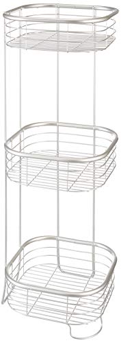 iDesign Standing Shower Caddy Organizer, The Forma Collection – 9.5" x 9.5" x 26.25", Satin Silver