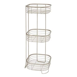 iDesign Standing Shower Caddy Organizer, The Forma Collection – 9.5" x 9.5" x 26.25", Satin Silver