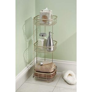 iDesign Standing Shower Caddy Organizer, The Forma Collection – 9.5" x 9.5" x 26.25", Satin Silver