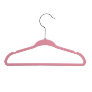 BriaUSA Kids Baby Clothes Hangers Pink Steel Hooks –Ultra Slim, Sturdy Saves You Extra Space – Set of 10