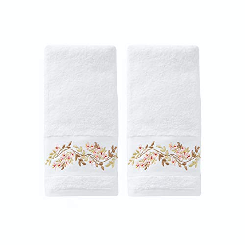 SKL HOME by Saturday Knight Ltd. - U1108010830203 Misty Floral 2-Piece Hand Towel Set, White