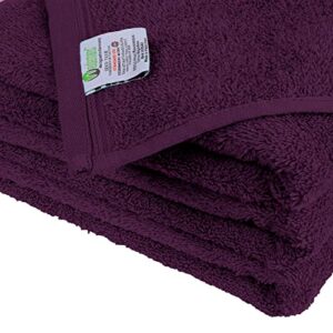 Weidemans Premium Towel Set of 4 Hand Towels 18" x 30" Color: Plum(Reddish Purple) | Pure Cotton |Machine Washable High Absorbency