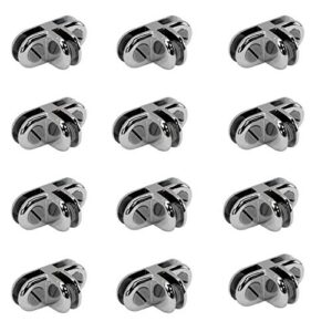 prolinemax 50 pc chrome 3 way glass connector 3/16'' use cubic cubbie connector clip tempered glass