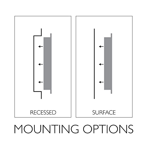 Design House 597500 Cyprus Fully Assembled Frameless Mirrored Tri-View Surface or Recessed Mount Bathroom Medicine Cabinet, 36.3 x 30.1