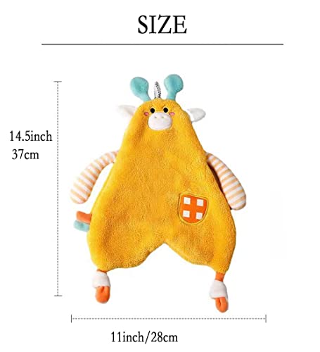 Kids Towels-Cute Hand Towels-Hanging Towel,Hanging Hand Towel- Kitchen Yellow Hand Towel Bathroom Absorbent Cotton Hand Towel, Decorativekids Hand Towels for Bathroom(Giraffe)