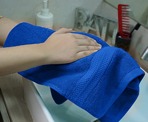 Avalon Towels Luxury Hand Towels (Pack of 6) Size 16x28 Inches - Premium Cotton, Soft and Highly Absorbent Hand Towels for Bathroom, 600 GSM Face Towels, Hotel & Spa Quality, Quick Dry (Royal Blue)