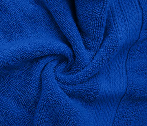 Avalon Towels Luxury Hand Towels (Pack of 6) Size 16x28 Inches - Premium Cotton, Soft and Highly Absorbent Hand Towels for Bathroom, 600 GSM Face Towels, Hotel & Spa Quality, Quick Dry (Royal Blue)