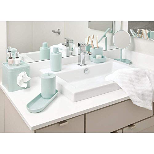 iDesign Cade 4-Piece Bathroom Accessory Set, Soft Aqua