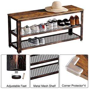 Rolanstar Sturdy 3-Tier Shoe Rack Bench Bundle Rustic Wall Mounted Storage Cabinets