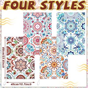 4 Pieces Leaves Kitchen Towels 16 x 24 Inch Dish Towels Bathroom Hand Towels Set Absorbent Hand Drying Cloth Hand Towels for Kitchen Bathroom (Retro Style)