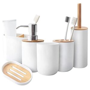 JIANWEI Bathroom Accessory, Bathroom Decor Accessories, Soap Dispenser, Toothbrush Holder, Toothbrush Cup, Soap Dish, Toilet Brush, Ideal for Bath Vanity Countertop Décor(Soap Dispenser)