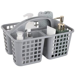andmey cleanning caddy basket plastic storage shower caddy bucket with handle for garden, cleaning supplies, gray