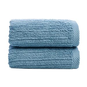 pidada hand towels set of 2 100% cotton absorbent soft towel for bathroom 13.4 x 29.5 inch (blue)