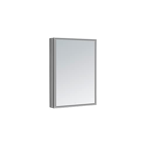 AQUADOM Edge Royale 24in x 32in x 5in Right Hinged LED Medicine Mirror Cabinet Recessed or Surface Mounted, Defogger, Dimmer, LED 3X Makeup Mirror, Electrical Outlets