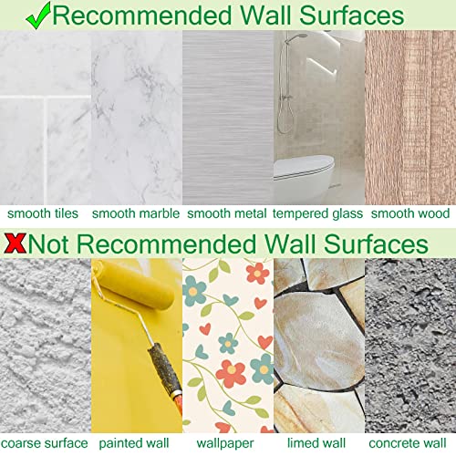 STARICH Adhesive for Shower Caddy, Adhesive Hooks for Shower, Adhesive Wall Mount, Self Adhesive Corner Shelf, Shower Caddy Adhesive Replacement Waterproof for Bathroom, Kitchen, Wire Hook 12 Pack