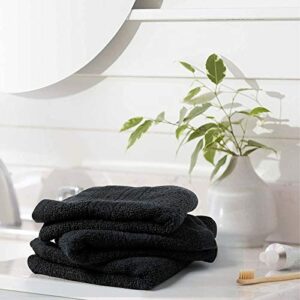 ARC HOME Hand Towels Black 24 Pack 15 x 25 Inches, Salon Towels for Hair Stylist, Ring Spun Hand Towels with Maximum Softness & Absorbency, 100% Cotton Hand Towel | Spa Towels | Facial Towels Bulk