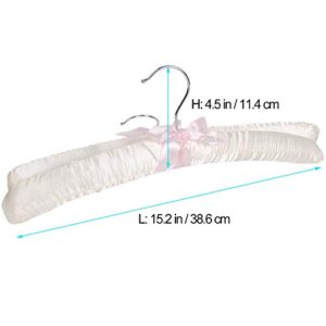 LOHAS Home 15.2inches Luxurious Satin Padded Blouse Hangers for Dresses, Bridal, Lingerie, Woolen Items etc, Pack of 10 in Cream White