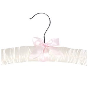 LOHAS Home 15.2inches Luxurious Satin Padded Blouse Hangers for Dresses, Bridal, Lingerie, Woolen Items etc, Pack of 10 in Cream White