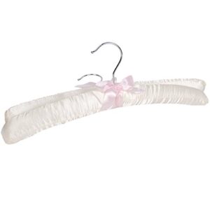 LOHAS Home 15.2inches Luxurious Satin Padded Blouse Hangers for Dresses, Bridal, Lingerie, Woolen Items etc, Pack of 10 in Cream White