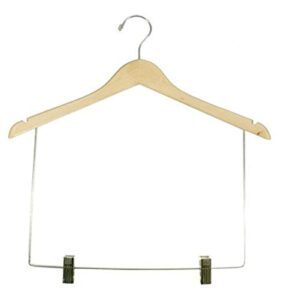 nahanco 101-17rc wooden display hanger, 17" natural finish with 10" drop and bright chrome hardware (pack of 12) (pack of 12)