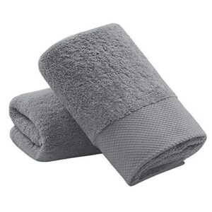 lin cotton hand towels, soft & highly absorbent hand towel for bathroom,set of 2 grey 14 x 30 inch