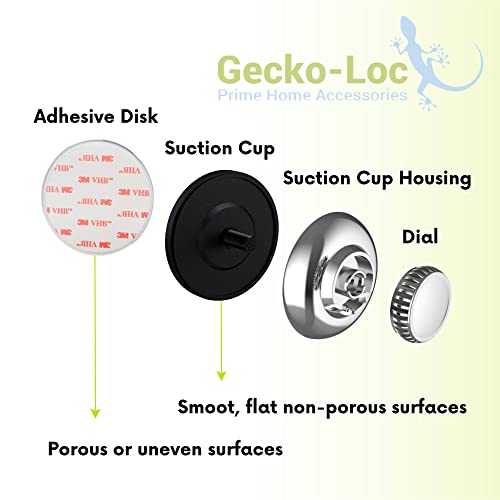 Gecko-Loc Long Adjustable Length Deep Storage Over the Showerhead Hanging Shower Caddy Organizer - Silver