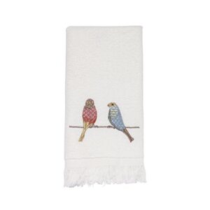 avanti linens bird on a wire fingertip towel, white