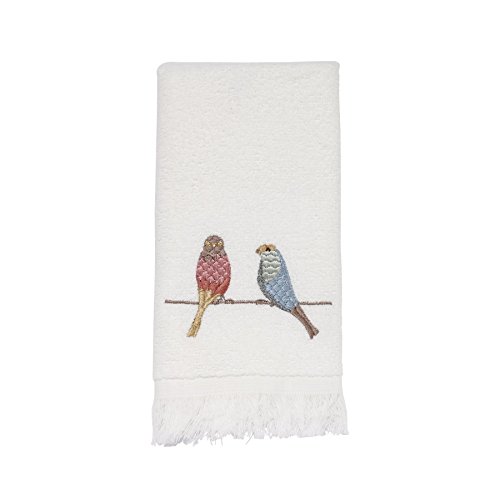 Avanti Linens Bird on A Wire Fingertip Towel, White