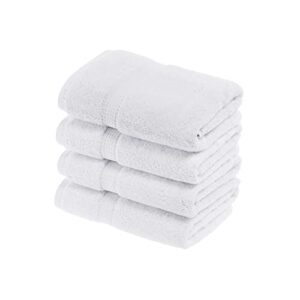superior solid egyptian cotton hand towel set, 20" x 30", white, 4-pieces