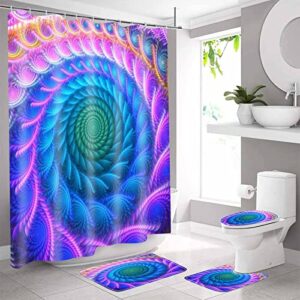 Bathroom Sets with Shower Curtain and Rugs and Accessories Bath Mat and Toilet Lid Cover 4 PCS Durable Waterproof Bath Room Full Set Hotels Bathroom Decor for Teen Girls Boys 72 x 72In