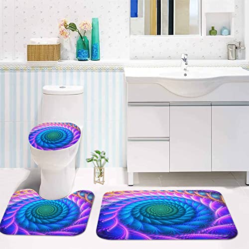 Bathroom Sets with Shower Curtain and Rugs and Accessories Bath Mat and Toilet Lid Cover 4 PCS Durable Waterproof Bath Room Full Set Hotels Bathroom Decor for Teen Girls Boys 72 x 72In