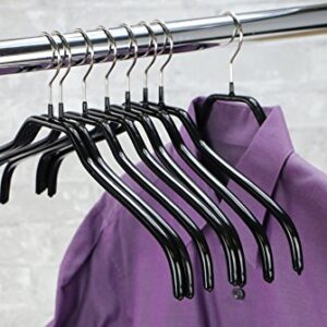 Mawa by Reston Lloyd Non Slip Space Saving Wide Width Clothing Hanger, Style 45/F, Set of 140pcs, Black