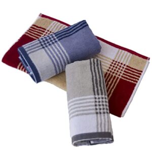 MEMRUI Hand Towels for Bathroom, Ultra Soft and Highly Absorbent, 13 x 28 inches, Guest & Gym Quality Wood Fiber Stripe Hand Towels