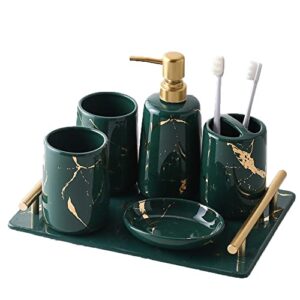 wmgoods bathroom accessories set ceramic bathroom five-piece set bathroom products mouthwash cup toothbrush cup set ceramic bathroom accessories set, suitable for couples, family and friends