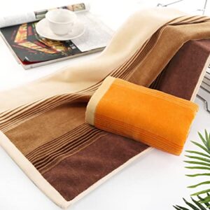 Pidada Hand Towels Set of 2 Striped Pattern 100% Cotton Soft Decorative Towel for Bathroom 13.8 x 29.5 Inch (Orange)