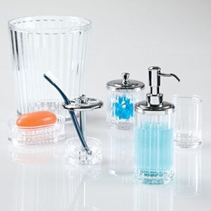 iDesign Alston Bathroom Vanity Canister Jar for Cotton Balls, Swabs, Cosmetic Pads - Clear/Chrome 3.5" x 3.5" x 5.1"