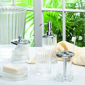 iDesign Alston Bathroom Vanity Canister Jar for Cotton Balls, Swabs, Cosmetic Pads - Clear/Chrome 3.5" x 3.5" x 5.1"