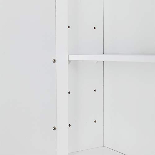 Kcelarec Mirrored Bathroom Cabinet, Wall Mount Storage Cabinet with Single Door, Bathroom Medicine Cabinet,White