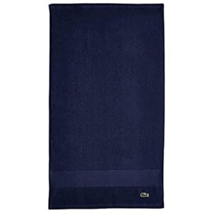 lacoste heritage supima cotton hand towel, navy, 16" x 30"