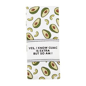 Mud Pie Fiesta Hand Towel, Guac, 16.5" x 26"